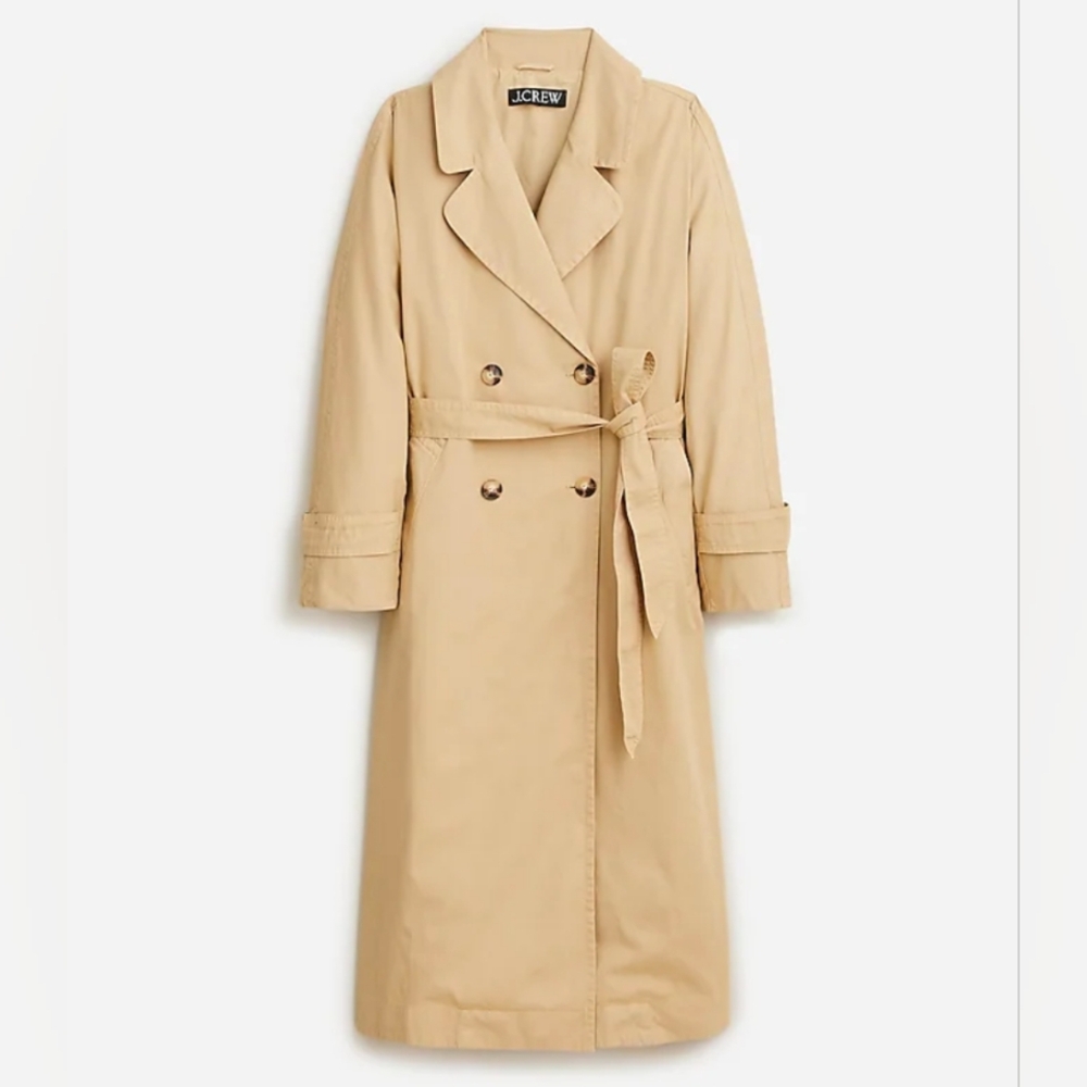 JCrew ☔️ sz M Relaxed Heritage Trenchcoat Cozy Chino NWT
